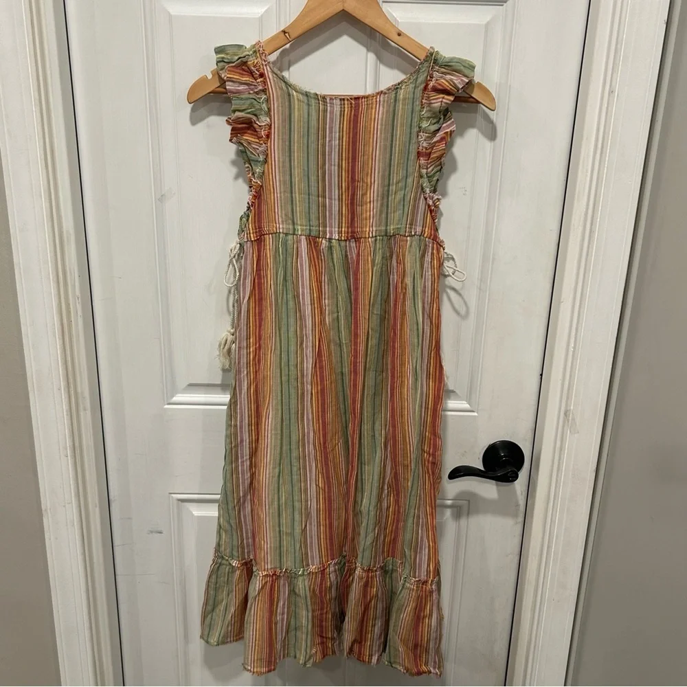 Laurence Dolige Paris 100% Cotton Striped Ruffle Dress, romantic whimsical, Sz 0 - Picture 8 of 13